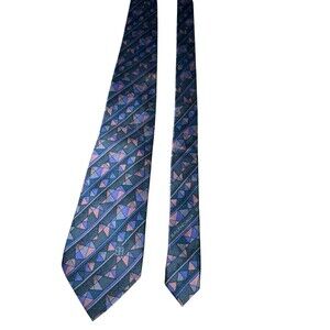 Vintage Balenciaga Paris Mens Silk Neck Tie Made In Italy Geometric Business